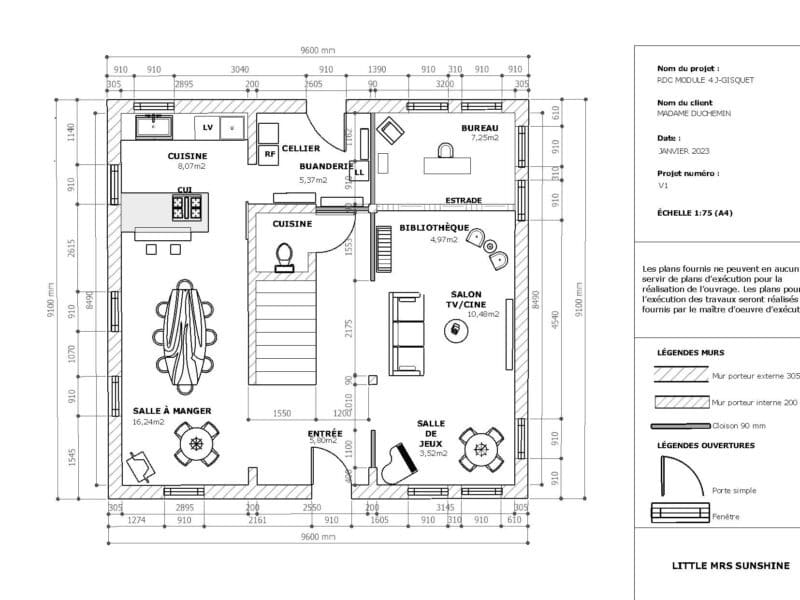Plan 2D rénovation maison